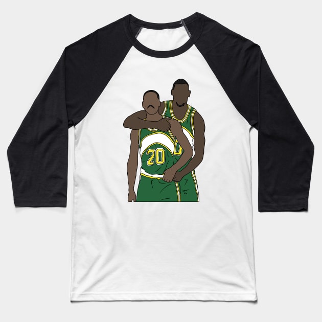 Gary Payton And Shawn Kemp Baseball T-Shirt by rattraptees